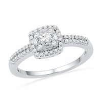 0.33 CT. T.W. Diamond Frame Promise Ring in 10K White Gold|Peoples Jewellers