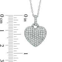 Lab-Created White Sapphire Heart Pendant in Sterling Silver|Peoples Jewellers