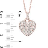 Lab-Created White Sapphire Heart Pendant in Sterling Silver with 14K Rose Gold Plate|Peoples Jewellers