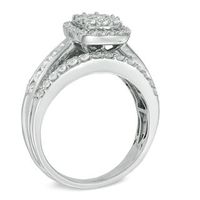 1.25 CT. T.W. Diamond Frame Cluster Engagement Ring in 14K White Gold|Peoples Jewellers