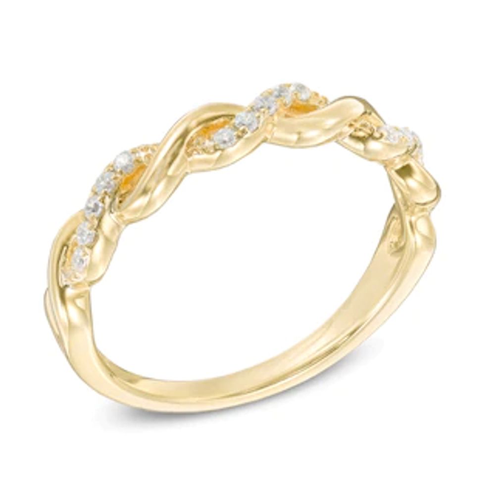 0.12 CT. T.W. Diamond Twisting Anniversary Band in 10K Gold|Peoples Jewellers