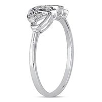 Diamond Accent Interlocking Hearts Ring in 10K White Gold|Peoples Jewellers