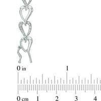 0.05 CT. T.W. Diamond Alternating Link Bracelet in Sterling Silver - 7.25"|Peoples Jewellers