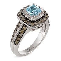 Le Vian® Sea Blue Aquamarine™ and 0.76 CT. T.W. Diamond Ring in 14K Vanilla Gold™|Peoples Jewellers