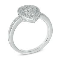 Diamond Accent Vintage-Style Pear-Shaped Ring in Sterling Silver|Peoples Jewellers