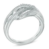 Diamond Accent Layered Loose Knot Ring in Sterling Silver|Peoples Jewellers