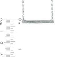 Diamond Accent Sideways Bar Necklace in Sterling Silver - 17"|Peoples Jewellers