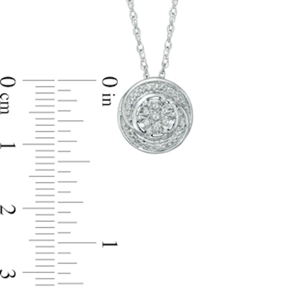 Diamond Accent Spiral Cluster Pendant in Sterling Silver|Peoples Jewellers