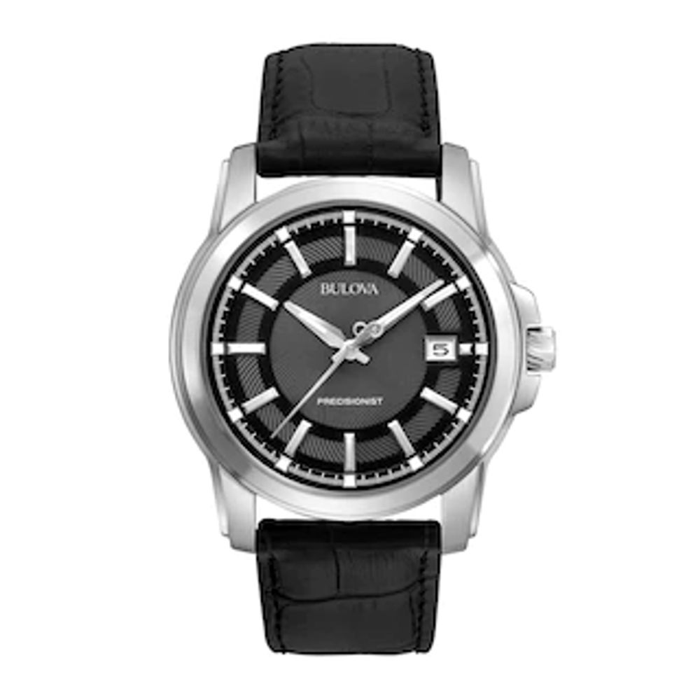 Men's Bulova Precisionist Strap Watch with Black Dial (Model: 96B158)|Peoples Jewellers