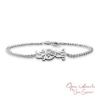 Open Hearts Family by Jane Seymour™ Diamond Accent Sideways "MOM" Bracelet in Sterling Silver - 6.25"|Peoples Jewellers