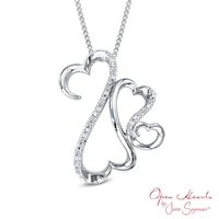Open Hearts Family by Jane Seymour™ 0.04 CT. T.W. Diamond Triple Motherly Love Pendant in Sterling Silver|Peoples Jewellers