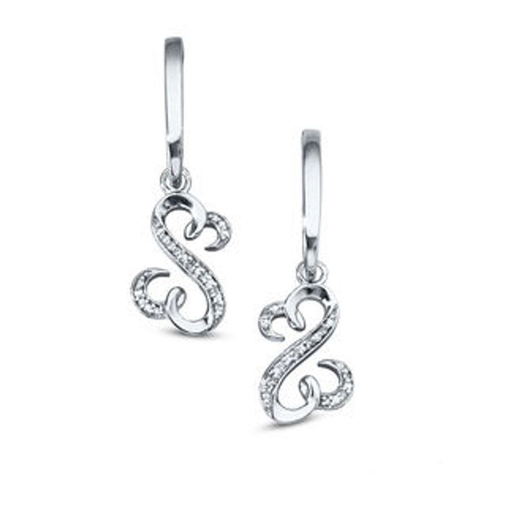 Open Hearts by Jane Seymour™ 0.04 CT. T.W. Diamond Drop Earrings in Sterling Silver|Peoples Jewellers