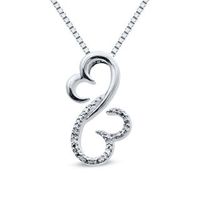 Open Hearts Family by Jane Seymour™ 0.04 CT. T.W. Diamond Half and Half Pendant in Sterling Silver|Peoples Jewellers