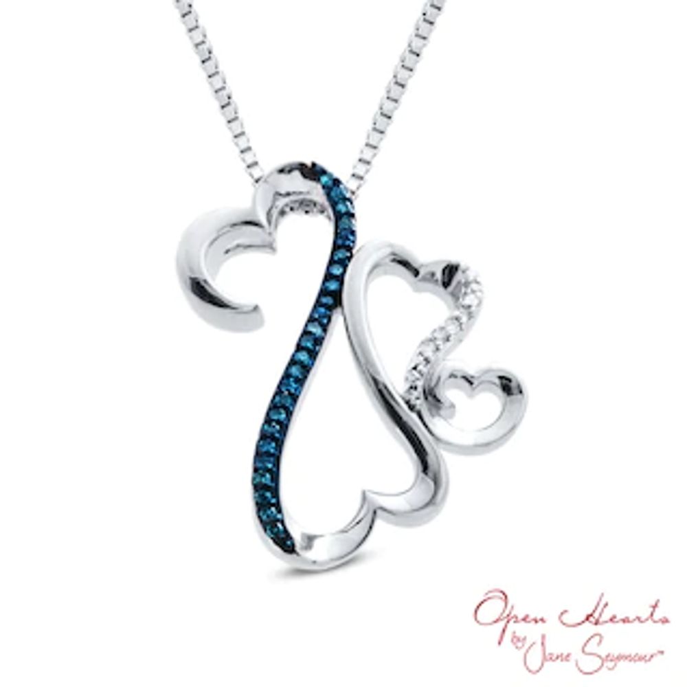 Open Hearts Family by Jane Seymour™ Diamond Accent Triple Motherly Love Pendant in Sterling Silver|Peoples Jewellers