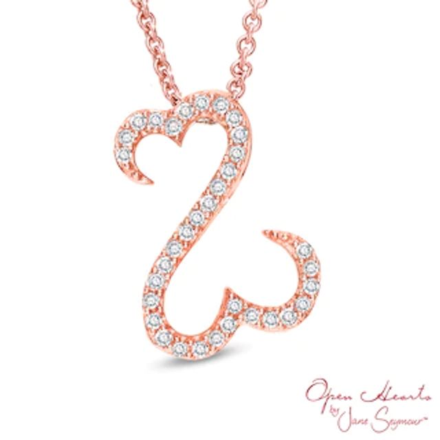 Open Hearts by Jane Seymour™ Diamond Accent Pendant in 10K Rose Gold|Peoples Jewellers