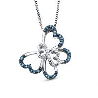 Open Hearts by Jane Seymour™ 0.10 CT. T.W. Diamond Butterfly Pendant in Sterling Silver|Peoples Jewellers