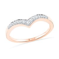 0.10 CT. T.W. Diamond Chevron Band in 10K Rose Gold|Peoples Jewellers