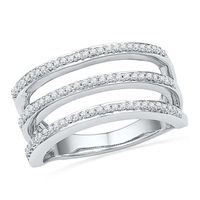 0.25 CT. T.W. Diamond Open Three Tier Band in Sterling Silver|Peoples Jewellers