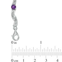 Amethyst and Diamond Accent Twist Bracelet in Sterling Silver - 7.25"|Peoples Jewellers