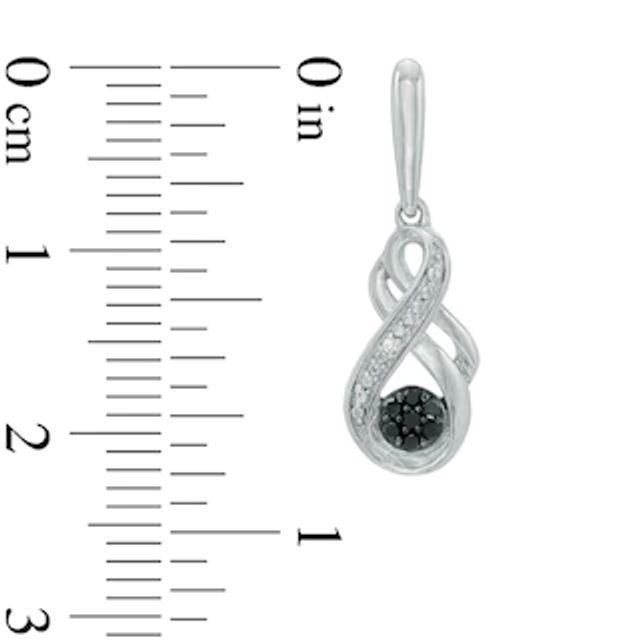 0.10 CT. T.W. Enhanced Black and White Diamond Beaded Infinity Drop Earrings in Sterling Silver|Peoples Jewellers