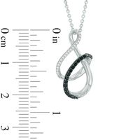 0.15 CT. T.W. Enhanced Black and White Diamond Infinity Ribbon Pendant in Sterling Silver|Peoples Jewellers