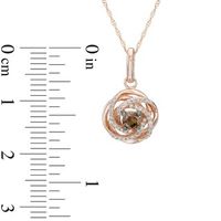 0.25 CT. T.W. Champagne and White Diamond Love Knot Pendant in 10K Rose Gold|Peoples Jewellers