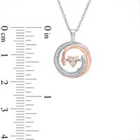 Unstoppable Love™ 0.10 CT. T.W. Diamond Heart Whirl Pendant in Sterling Silver and 10K Rose Gold|Peoples Jewellers