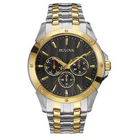 Men's Bulova Classic Two-Tone Watch with Black Dial (Model: 98C120)|Peoples Jewellers