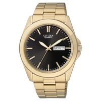 Men's Citizen Quartz Gold-Tone Watch with Black Dial (Model: BF0582-51F)|Peoples Jewellers