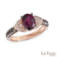 Le Vian® Raspberry Rhodolite™ and 0.34 CT. T.W. Diamond Ring in 14K Strawberry Gold™|Peoples Jewellers