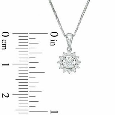 0.25 CT. T.W. Canadian Certified Diamond Starburst Pendant in 14K White Gold (I/I2)|Peoples Jewellers