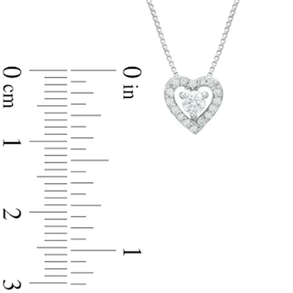 0.25 CT. T.W. Certified Canadian Diamond Heart Pendant in 14K White Gold (I/I2)|Peoples Jewellers