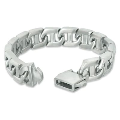 Men's 0.10 CT. T.W. Diamond Grey Carbon fibre ID Bracelet in Stainless Steel - 8.5"|Peoples Jewellers