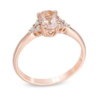 Oval Morganite and Diamond Accent Ring in 10K Rose Gold|Peoples Jewellers