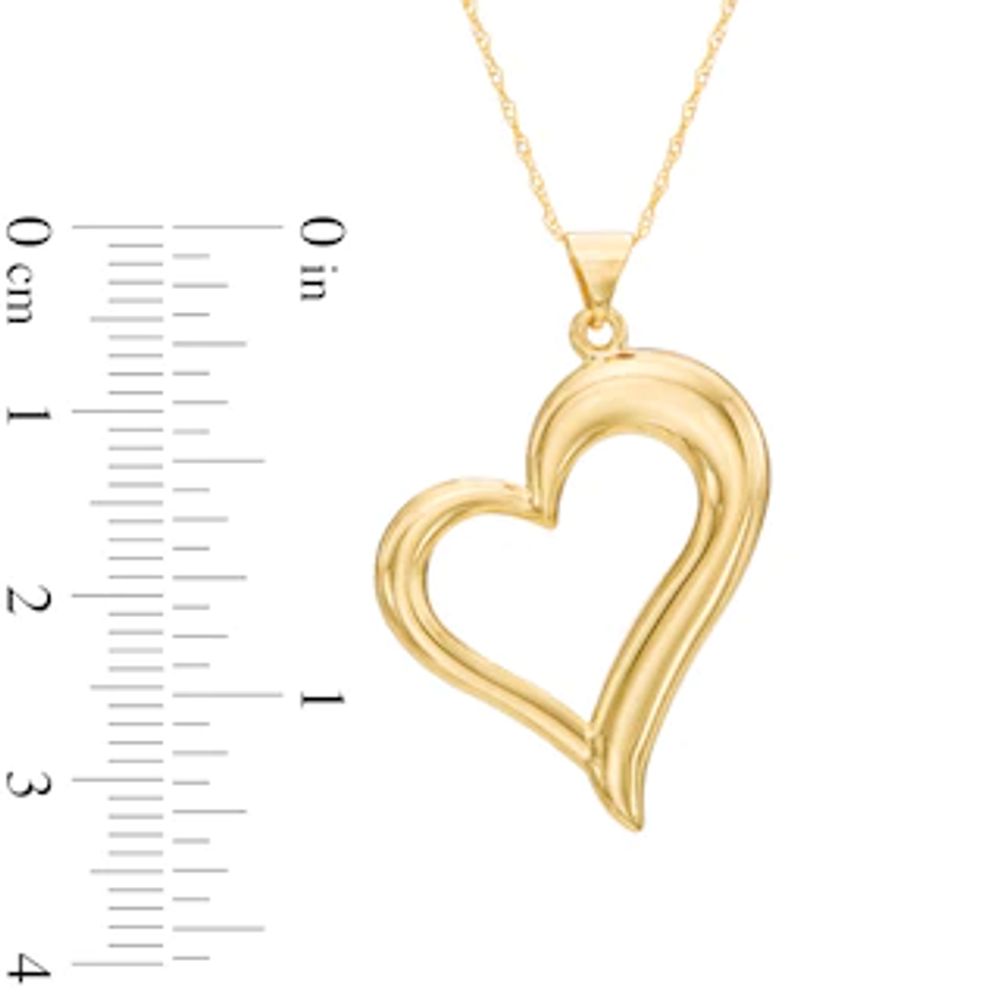 Tilted Heart Pendant in 10K Gold|Peoples Jewellers