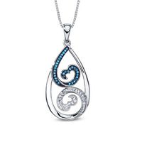 Open Hearts Waves by Jane Seymour™ 0.15 CT. T.W. Diamond Teardrop Pendant in Sterling Silver|Peoples Jewellers