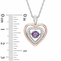 Unstoppable Love™ Amethyst and Lab-Created White Sapphire Heart Pendant in Sterling Silver and 14K Rose Gold Plate|Peoples Jewellers