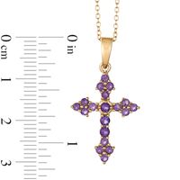 Amethyst Cross Pendant in Sterling Silver and 18K Gold Plate|Peoples Jewellers