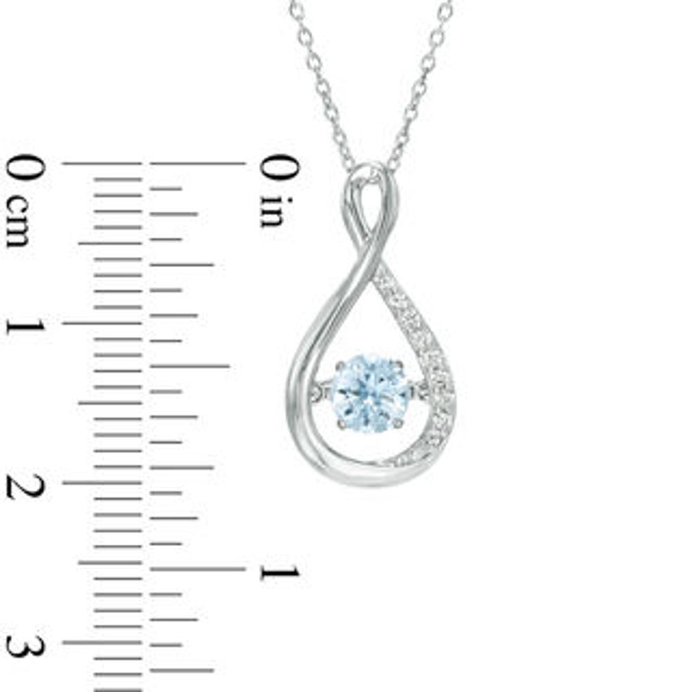 Unstoppable Love™ 5.0mm Lab-Created Blue Spinel and White Sapphire Infinity Pendant in Sterling Silver|Peoples Jewellers