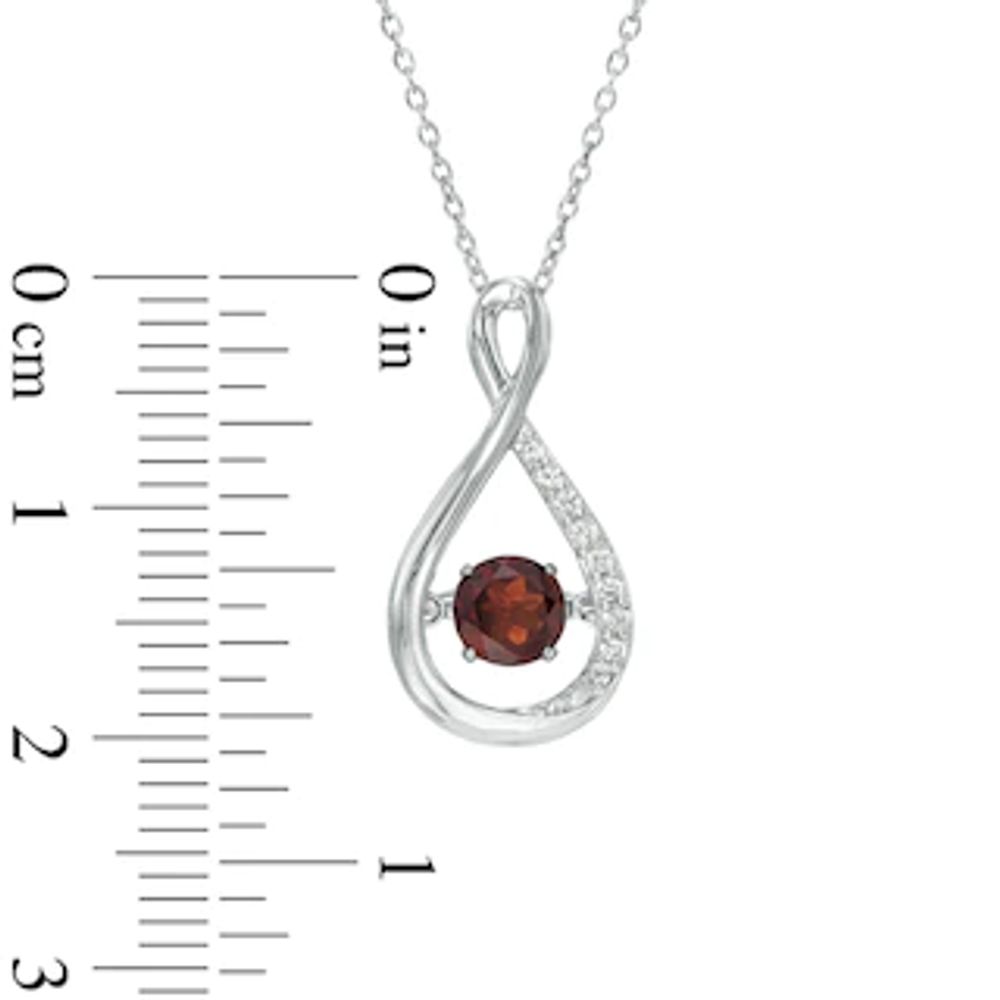 Unstoppable Love™ 5.0mm Garnet and Lab-Created White Sapphire Infinity Pendant in Sterling Silver|Peoples Jewellers