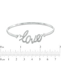 Lab-Created White Sapphire "LOVE" Bangle in Sterling Silver|Peoples Jewellers