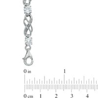 Lab-Created White Sapphire and Diamond Accent Infinity Bracelet in Sterling Silver - 7.5"|Peoples Jewellers