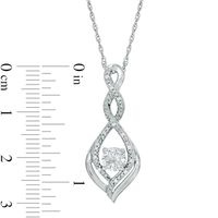 5.0mm Lab-Created White Sapphire and Diamond Accent Infinity Twist Pendant in 10K White Gold|Peoples Jewellers