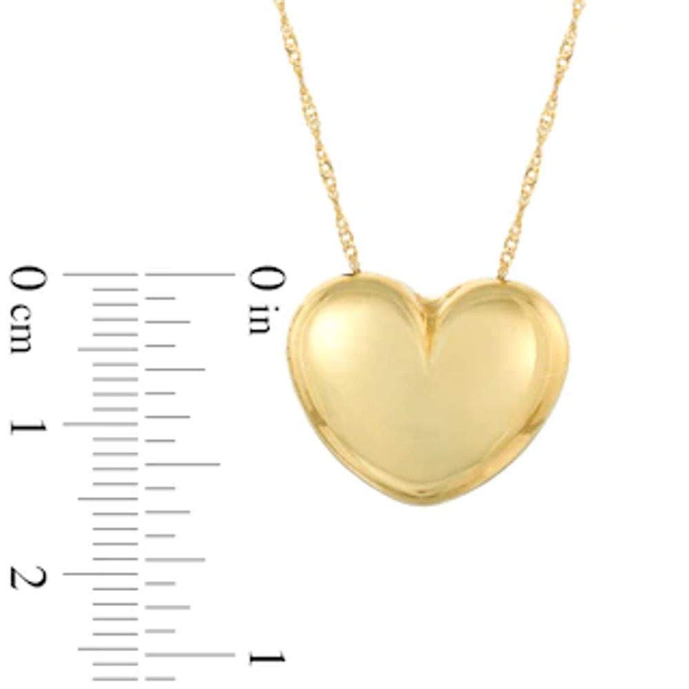 Heart Puff Pendant in 10K Gold - 17"|Peoples Jewellers