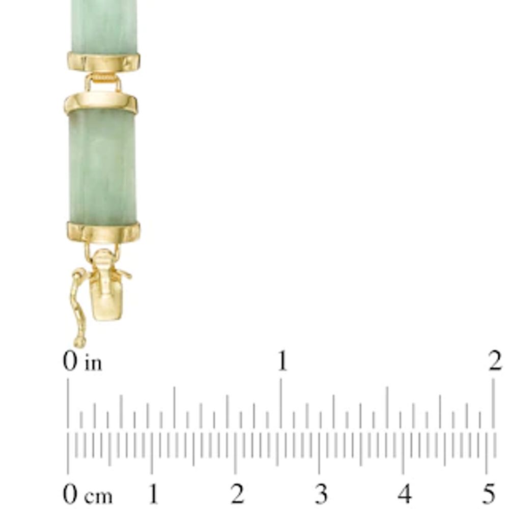 Rectangular Jade Link Bracelet in 10K Gold - 7.25"|Peoples Jewellers