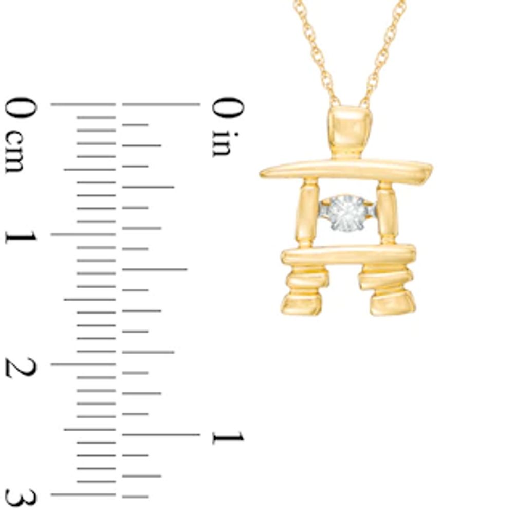 Unstoppable Love™ 0.10 CT. Certified Canadian Diamond Solitaire Inukshuk Pendant in 10K Gold (I/I2)|Peoples Jewellers