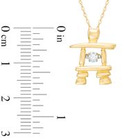 Unstoppable Love™ 0.10 CT. Certified Canadian Diamond Solitaire Inukshuk Pendant in 10K Gold (I/I2)|Peoples Jewellers