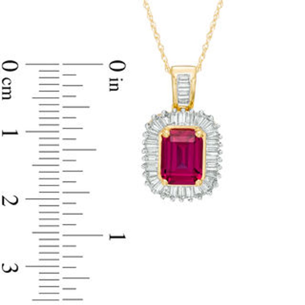 Briolette Cut Lab Grown Ruby Pendant Necklace 11.5ct in 9ct Gold | QP  Jewellers