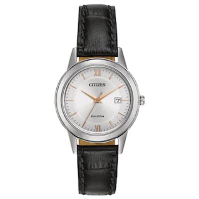 Ladies' Citizen Eco-Drive® Strap Watch with Silver-Tone Dial (Model: FE1086-04A)|Peoples Jewellers