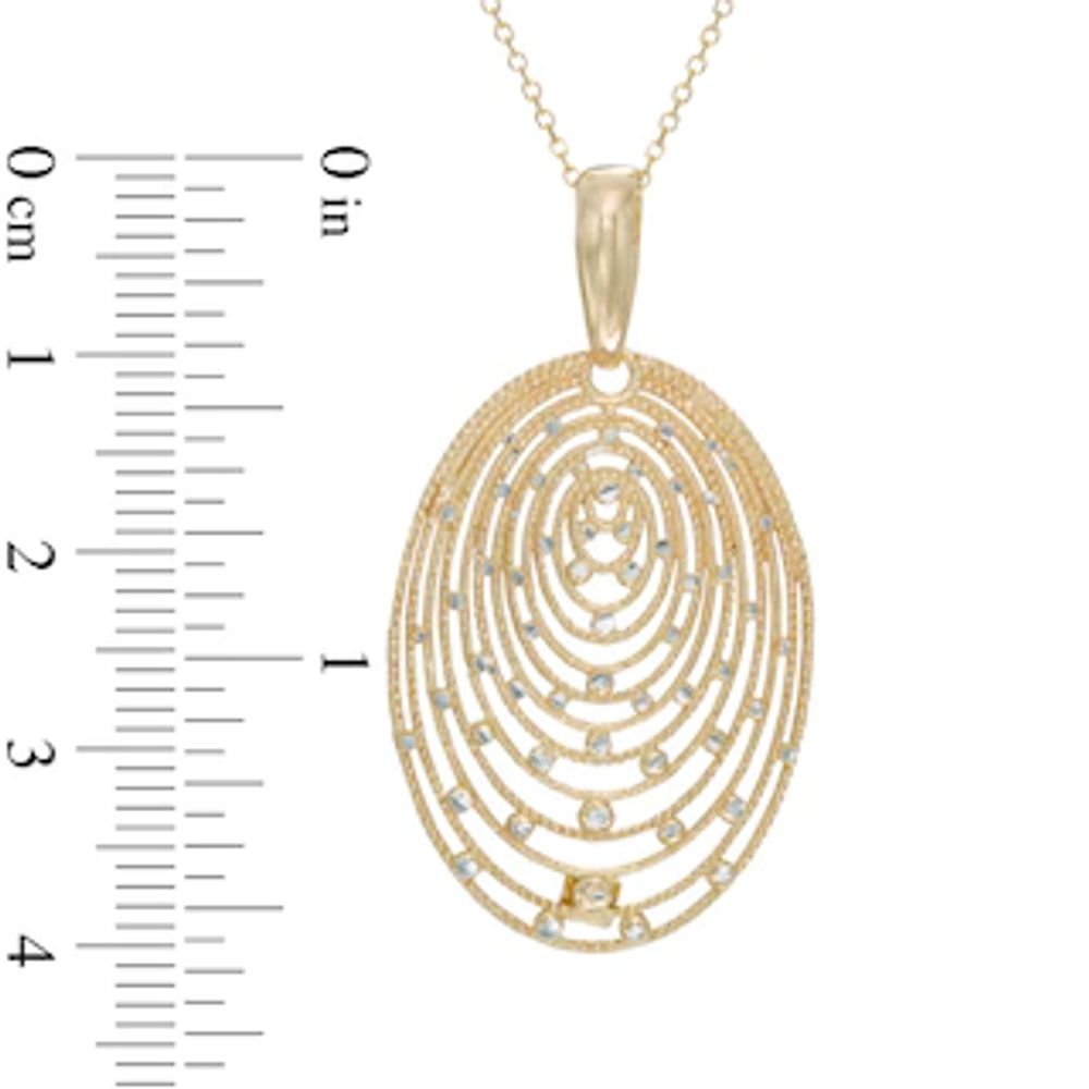 Diamond-Cut Oval Pendant in 10K Gold|Peoples Jewellers